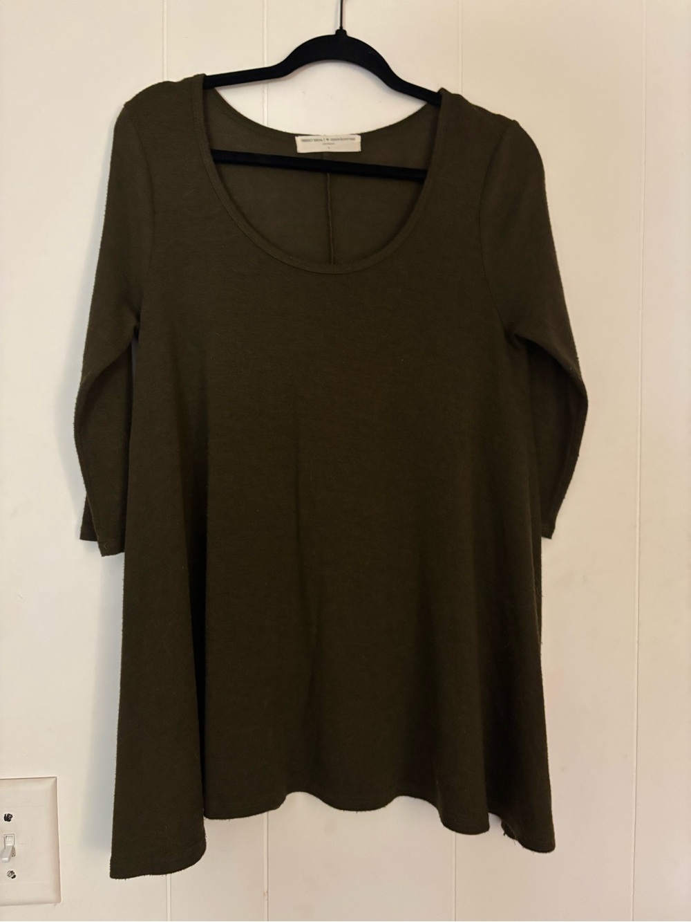 Project Social T Olive Green Scoop Neck Tunic